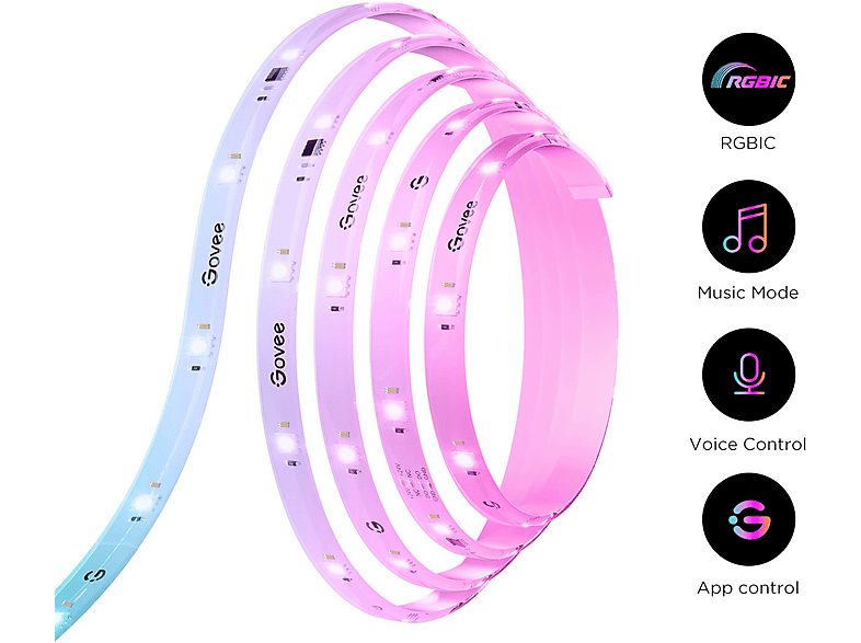 GOVEE RGBIC+ 5m Innen & Außen LED-Lichtleiste Mehrfarbig