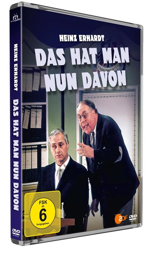 DVD-Cover: 'Das hat man nun davon'. Zwei Männer in Anzügen in einem Büro. FSK-Logo unten.