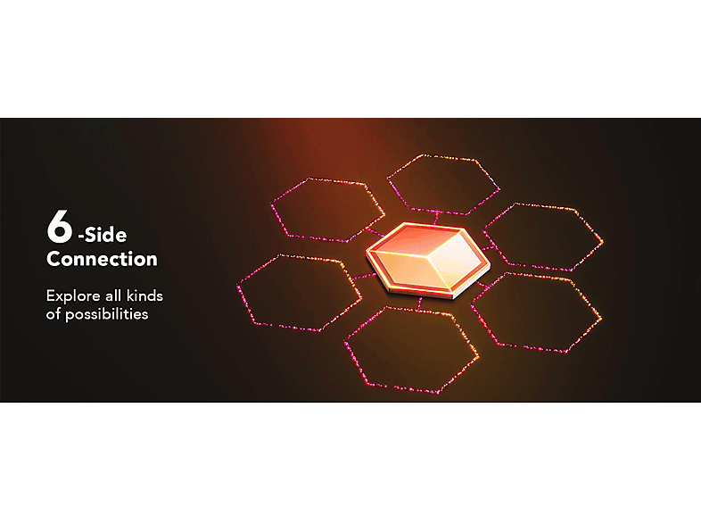 GOVEE Erweiterung für LED Hexagon Wandlampen, LED-Sechseck-Panels Meteor-Grau, Mond-Weiß