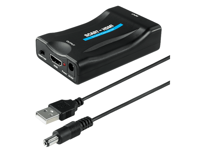 Adaptador cable - ISY IHD-9026, Scart HDMI 1.4, Resolución máxima 1080p, Negro