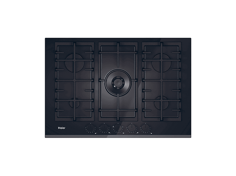 Piano Cottura GAS Haier Havg75Tbbp, 5 zone cottura, 74,5 cm x 51