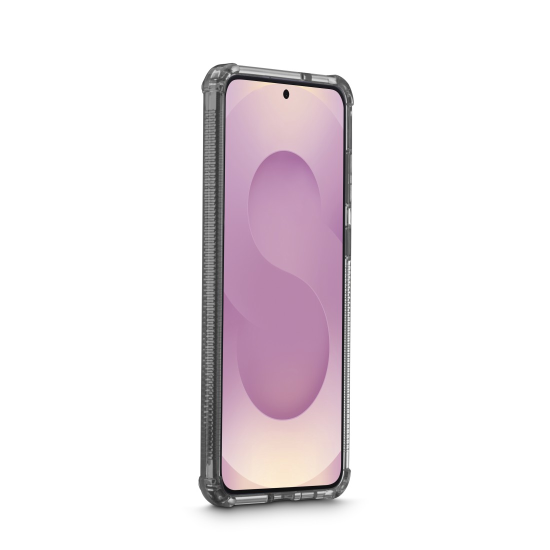 Telefon in einer transparenten Handyhülle, zeigt den Bildschirm des Telefons.