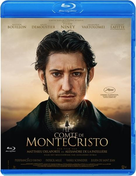 Blu-Ray cover of the movie "Le Comte de Monte-Cristo". A man with a scar looks at the viewer.