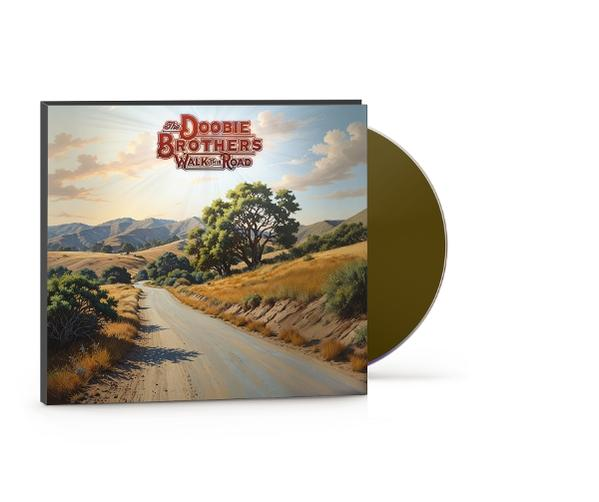 Album borítóművészet egy út a tájon keresztül egy CD-vel.