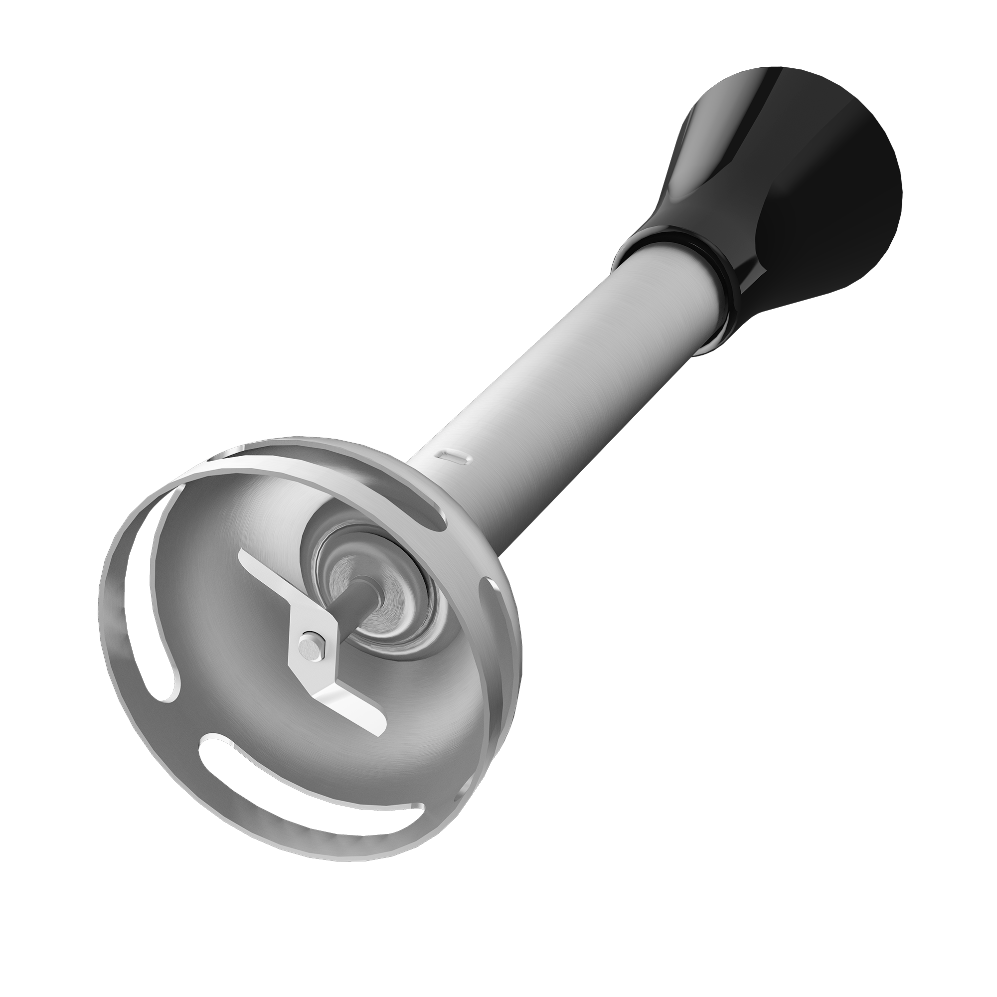 Gümüş ve siyah blender başlığı. Siyah arka plan.