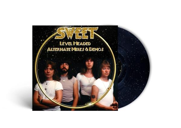 Albumcover mit vier Bandmitgliedern, Text 'Sweet' und 'Level Headed' auf schwarzem Hintergrund.