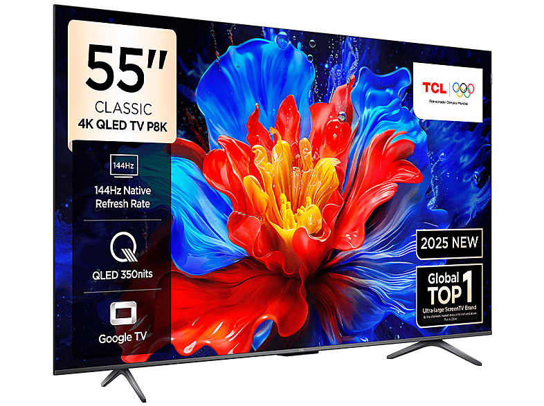 TCL 55P8K 55 inç 139 Ekran Uydu Alıcılı Smart 4K UHD QLED Google