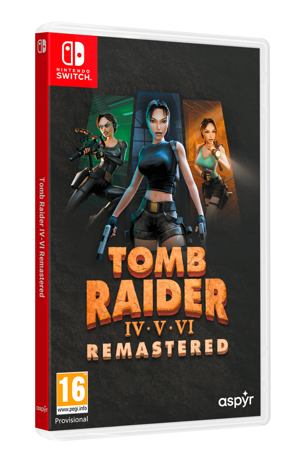 Caja del juego Tomb Raider IV-V-VI Remastered para Nintendo Switch.