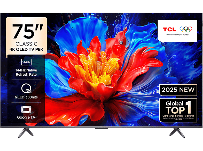 TCL 75P8K 75 inç 190 Ekran Uydu Alıcılı Smart 4K UHD QLED Google