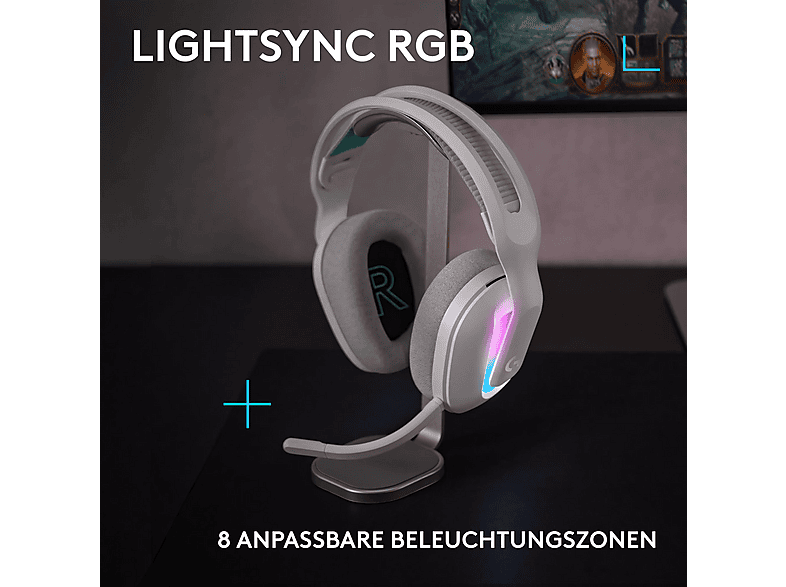 LOGITECH G522 LIGHTSPEED, Over-ear Gaming Headset Bluetooth White