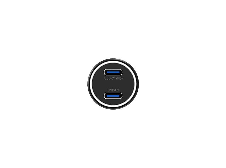 ISY ICC-4001 PD Car Charger 2x USB-C 36W+18W Kfz-Ladegerät Universal, Schwarz — Foto 2 von 3
