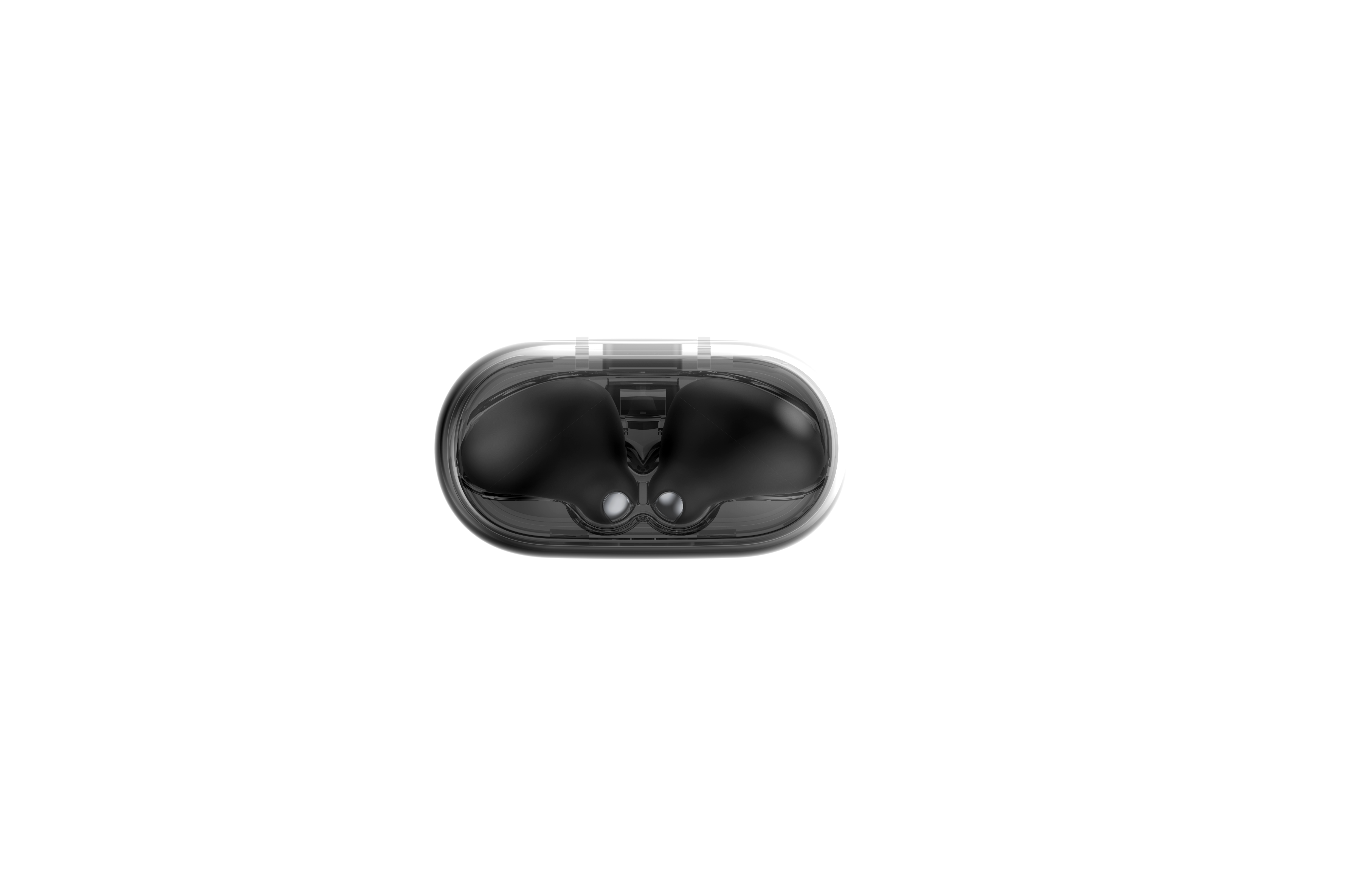 Casque intra-auriculaire noir avec connecteur USB-C et télécommande en ligne sur fond noir.