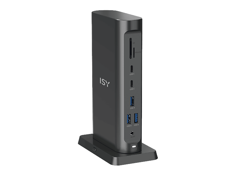 ISY IDO-3000 USB-C 15 in 1 Dockingstation, Schwarz