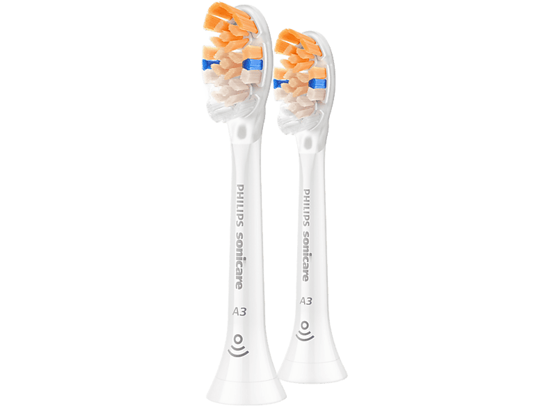 Recambio para cepillo dental - Philips Sonicare Premium All-in-One HX9092/87, 2 Cabezales de recambio, Control antiplaca, A3 Soft, Blanco