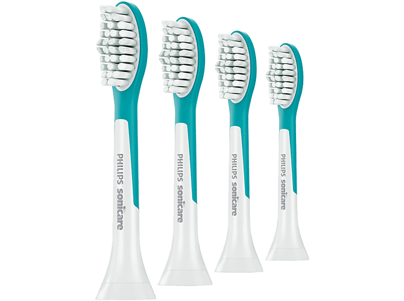 Recambio para cepillo dental - Philips Sonicare For Kids HX6044/90, x4 Cabezales de recambio, Diseñado niños +7 años, Blanco