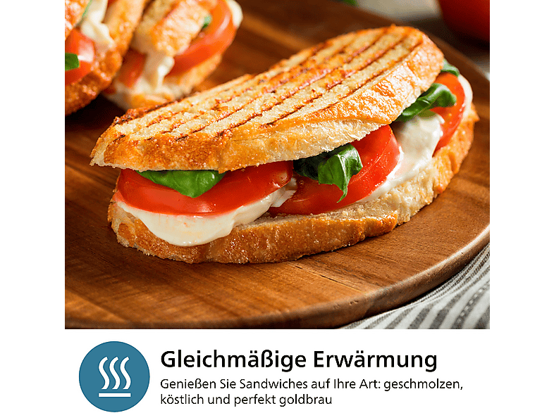 Thumbnail - PHILIPS HD2350/80 5000 Series Sandwichmaker Schwarz/Silber