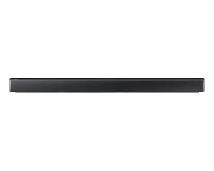 Fekete hangprojektor. Fehér háttér. Samsung logó bal oldalon.