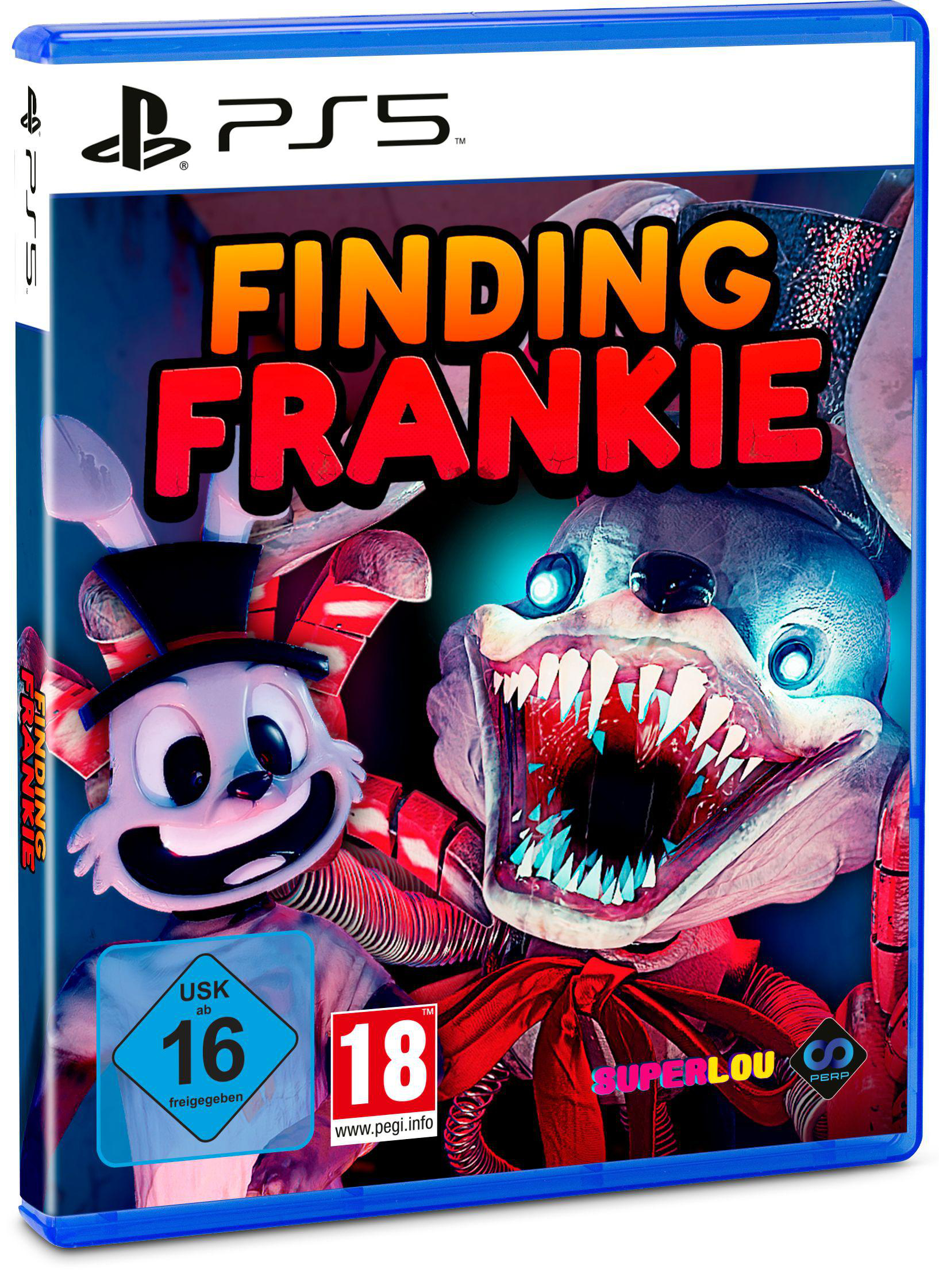 Videospiel-Box-Art. Enthält zwei kaninchenartige Charaktere, einen gruselig, der andere lächelt.