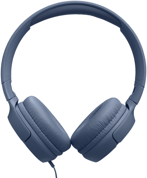 Felülnézet egy kék JBL fejhallgatóról. A fülkagylók láthatók.