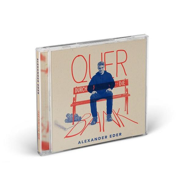 CD-Hülle: Alexander Eder, sitzt auf einer roten Bank. Titel: Quer durch die Bank.