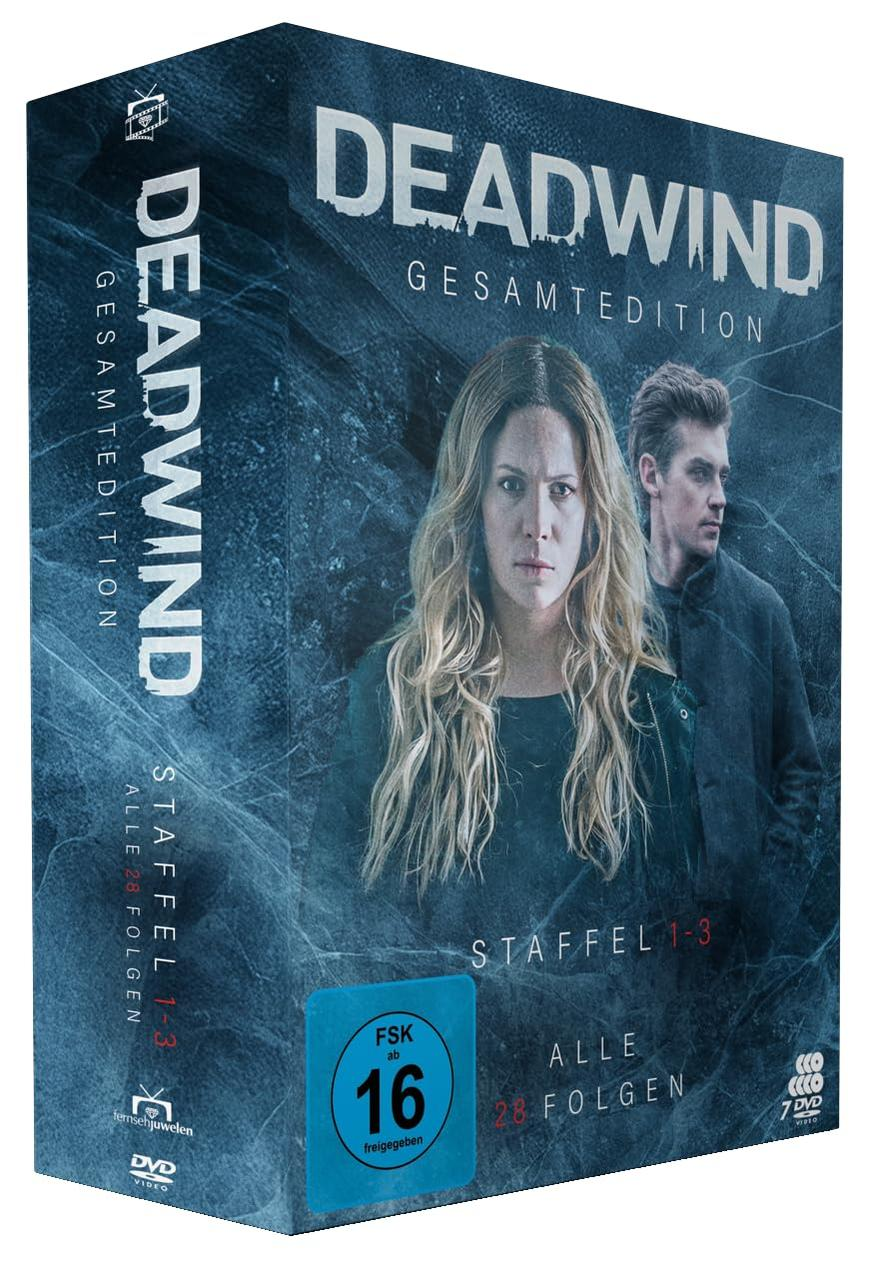 Box-Set-Cover für 'Deadwind', mit zwei Personen und Text.