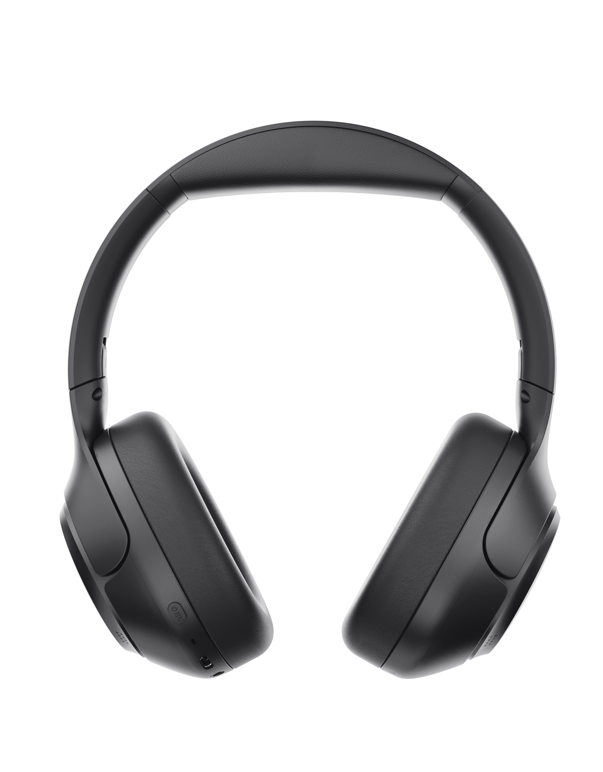 Kobieta na balkonie ze słuchawkami i telefonem, drewniany budynek i góry.