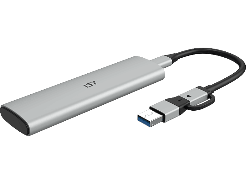 ISY ISE-1000-SV, SSD Aluminiumgehäuse USB-C, Silber