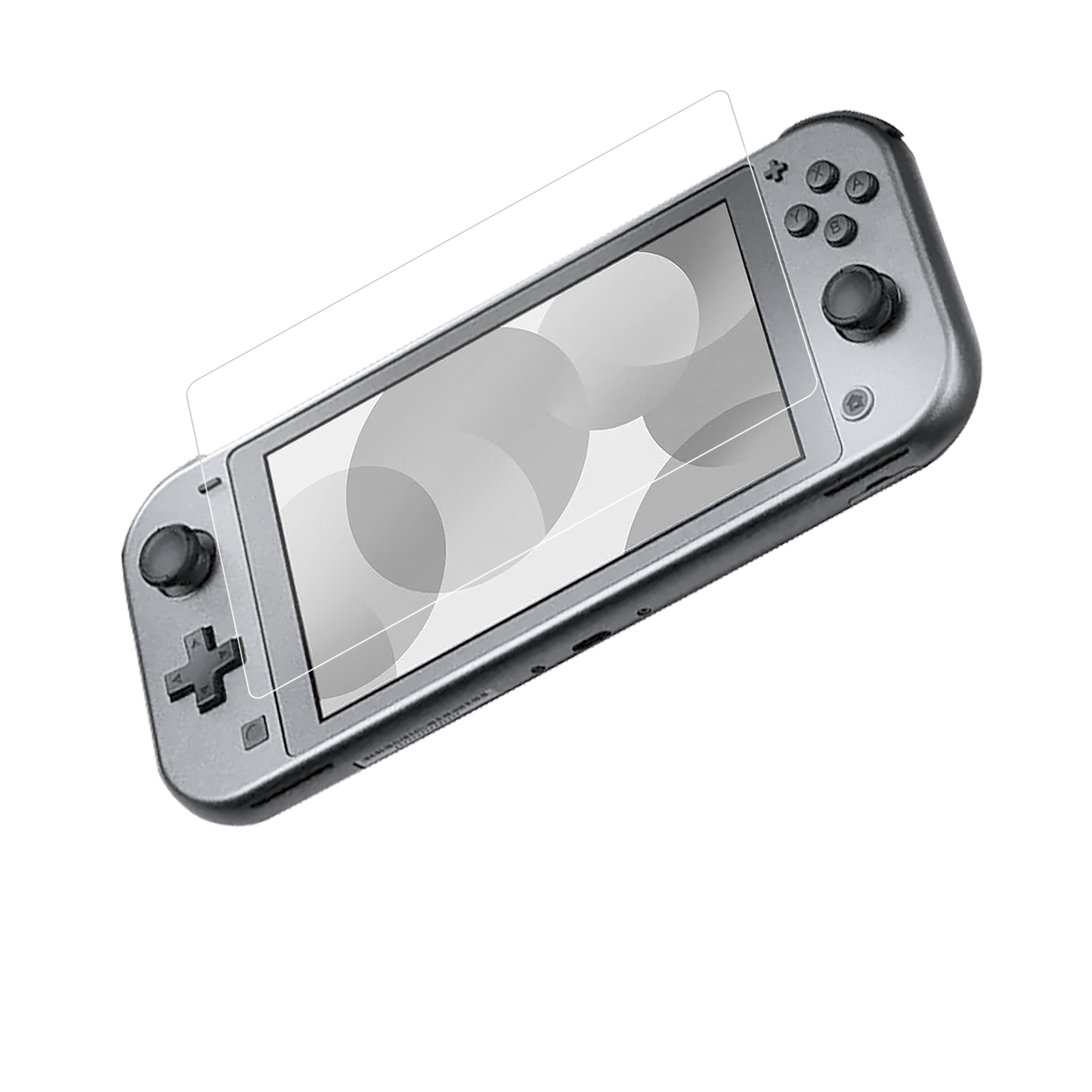 Nintendo Switch Lite argentata con protezione schermo.