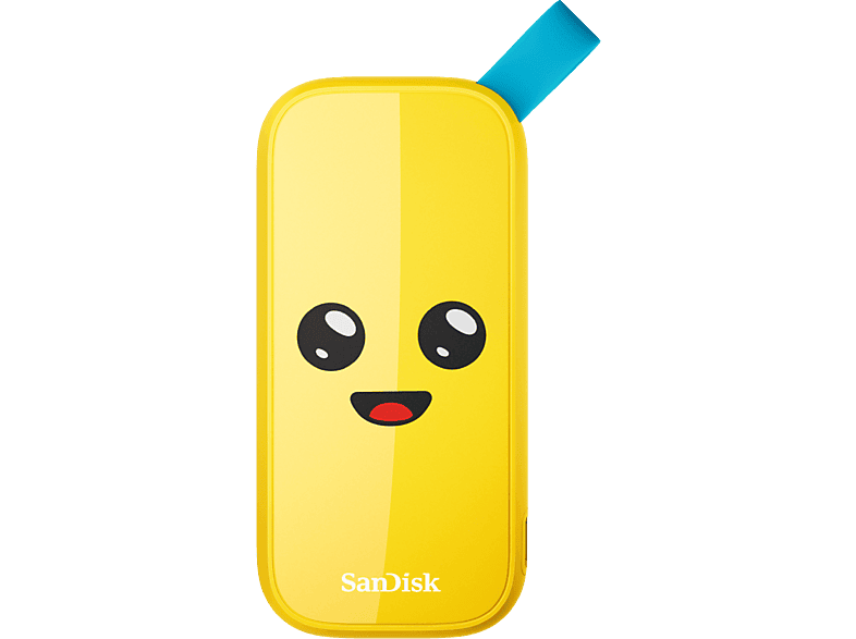 Disco duro SSD externo 1TB - Sandisk Fortnite® Portable SSD, edición Banano, Peely, Hasta 800 MB/s, USB 3.2, Amarillo