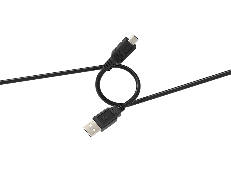 ISY IUC 1008 USB-A auf Mini USB 2.0 Kabel, Schwarz