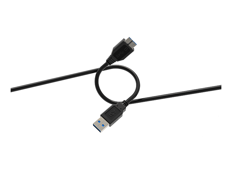 ISY IUC 1013 USB-A auf Micro USB 3.0 Kabel, Schwarz