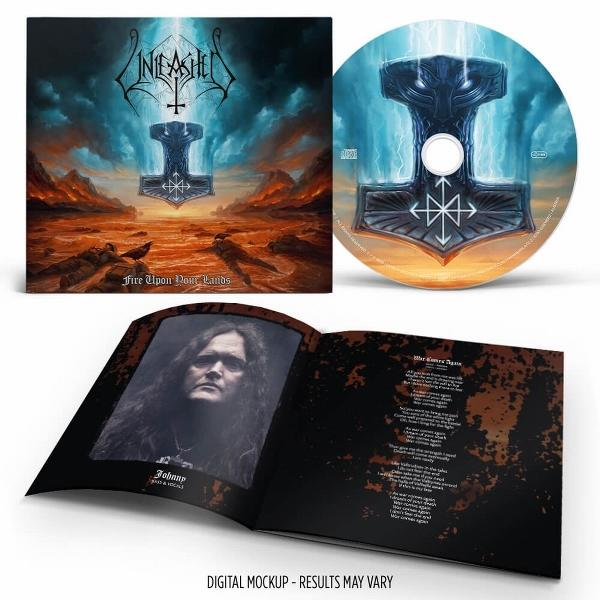 CD-Cover und -Disc mit Hammelsymbol. Innen zeigt ein Foto eines Mannes und Songtexte.