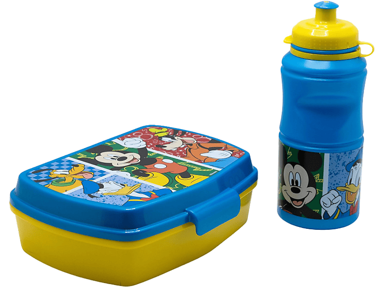 Pack Merchandising - Sherwood Set de fiambrera rectangular y botella sport Mickey, 380 ml, Plástico