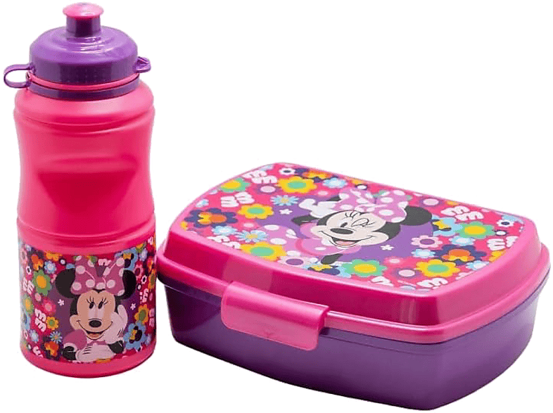 Pack Merchandising - Sherwood Set de fiambrera rectangular y botella sport Minnie, 380 ml, Plástico