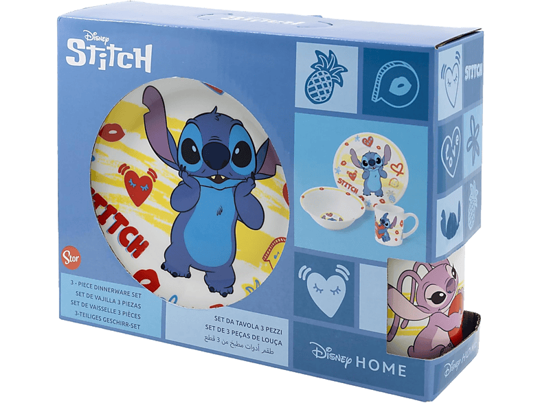 Pack Merchandising - Sherwood Set vajilla infantil Stitch, Plato+Cuenco+Taza
