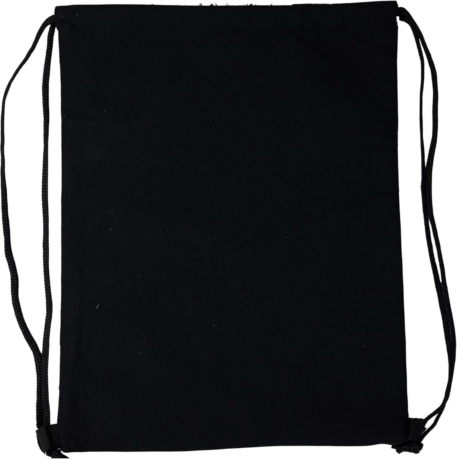 Bolsa con cordón negra con cordones negros. Bolsa vacía.