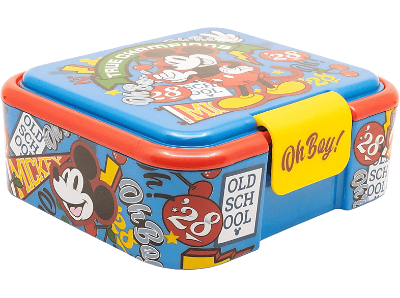 Fiambrera - Sherwood Mickey, Plástico, Libre de BPA, Con 3 compartimentos