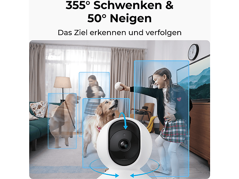 Reolink E Series E330, Überwachungskamera (für Innen, Nachtsichtfunktion, Netzbetrieb, Neigbar, Schwenkbar, rotierbar, weiß) — Foto 3 von 5