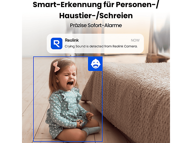 Reolink E Series E330, Überwachungskamera (für Innen, Nachtsichtfunktion, Netzbetrieb, Neigbar, Schwenkbar, rotierbar, weiß) — Foto 4 von 5
