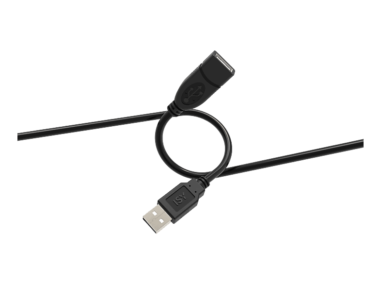 ISY IUC 1021 USB-A 2.0 Verlängerungskabel, Schwarz