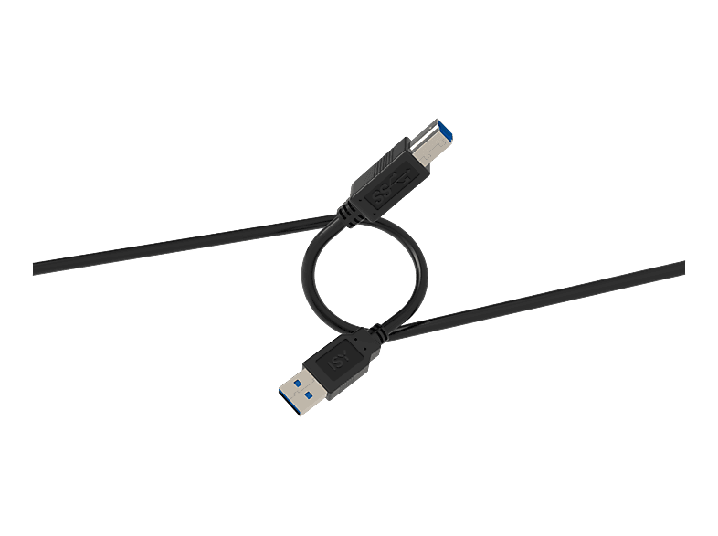 ISY IUC 1007 USB-A auf USB-B 3.0 Kabel, Schwarz