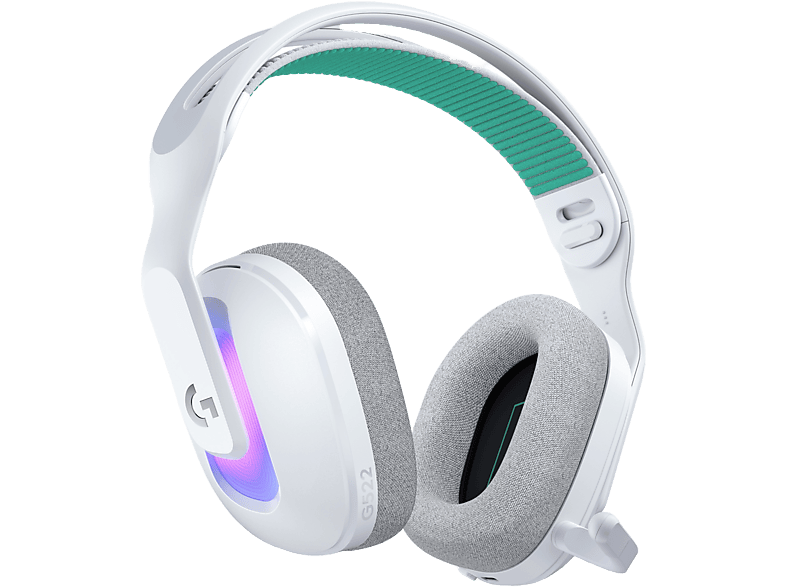 Logitech G G522, RGB, Personalizable, Lightspeed/Bluetooth/USB, Micrófono extraíble, Transductores ProG, PC/Mac/PS5, Blanco