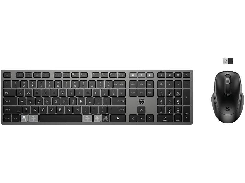 HP - B2B 725 Kombo mit wiederaufladbarer kabelloser Tastatur und Maus für mehrere Geräte, Schwarz