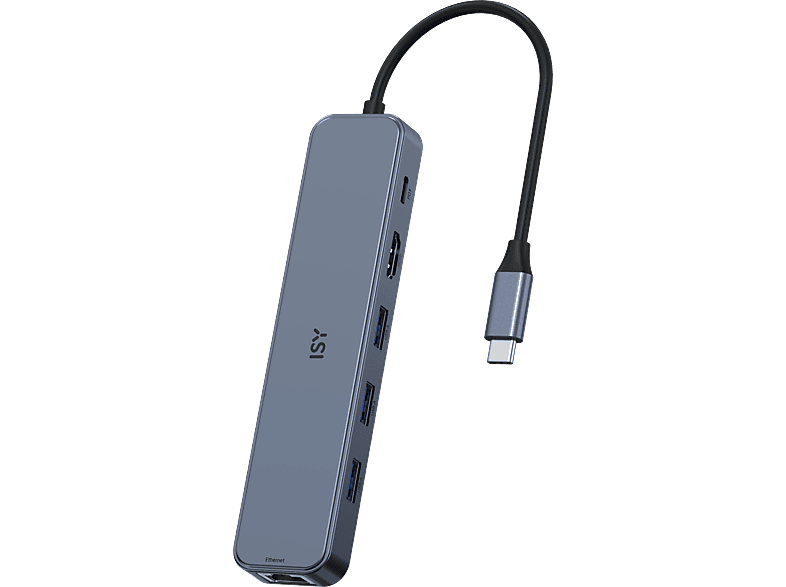 ISY IAD 1048 USB-C Multiport Adapter, Silber