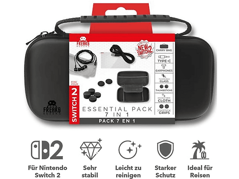 Thumbnail - FREAKS & GEEKS 7in1 Zubehörset Nintendo Switch 2 Tasche, Schwarz