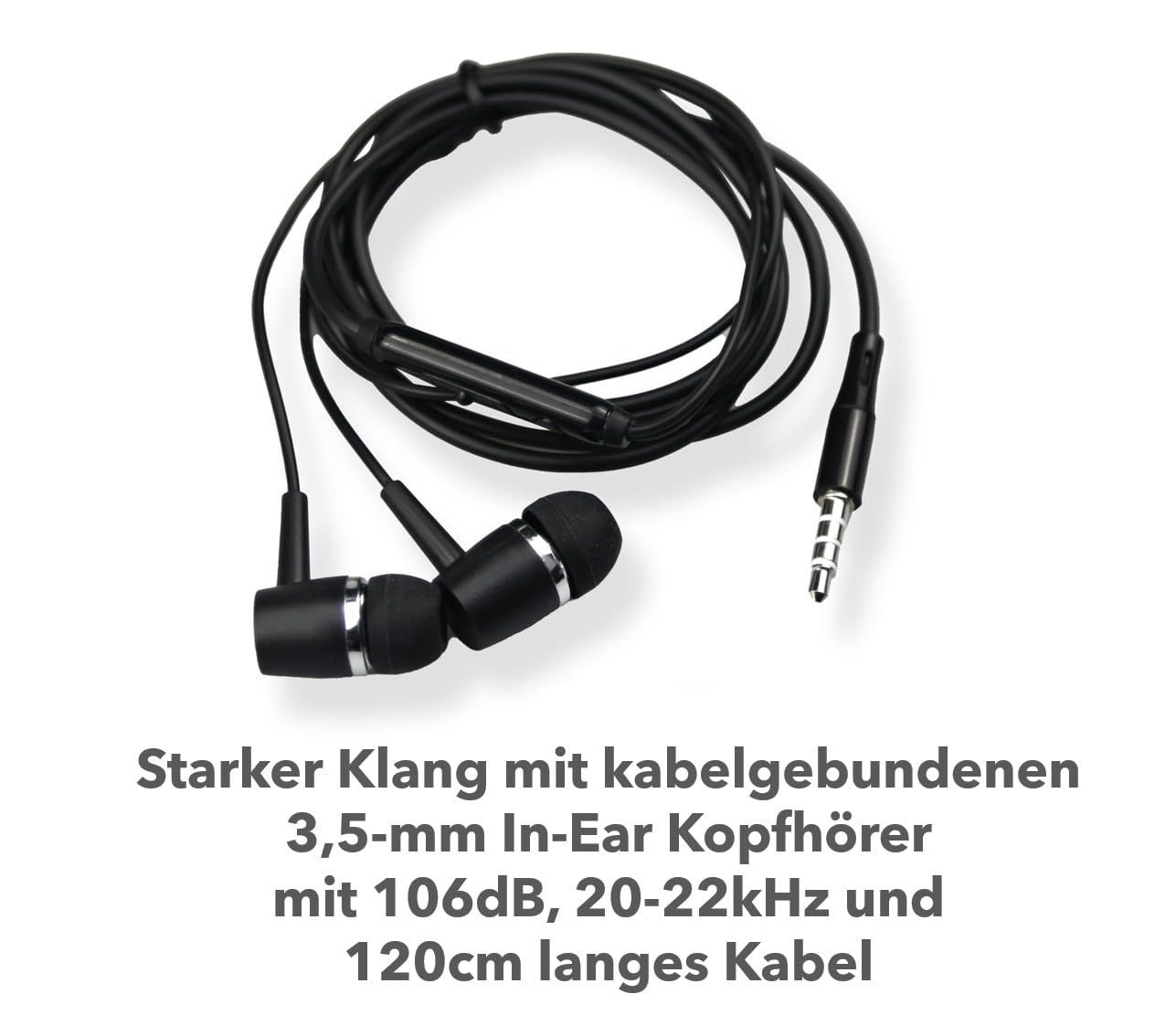 Schwarze In-Ear-Kopfhörer mit Kabel für Switch 2.