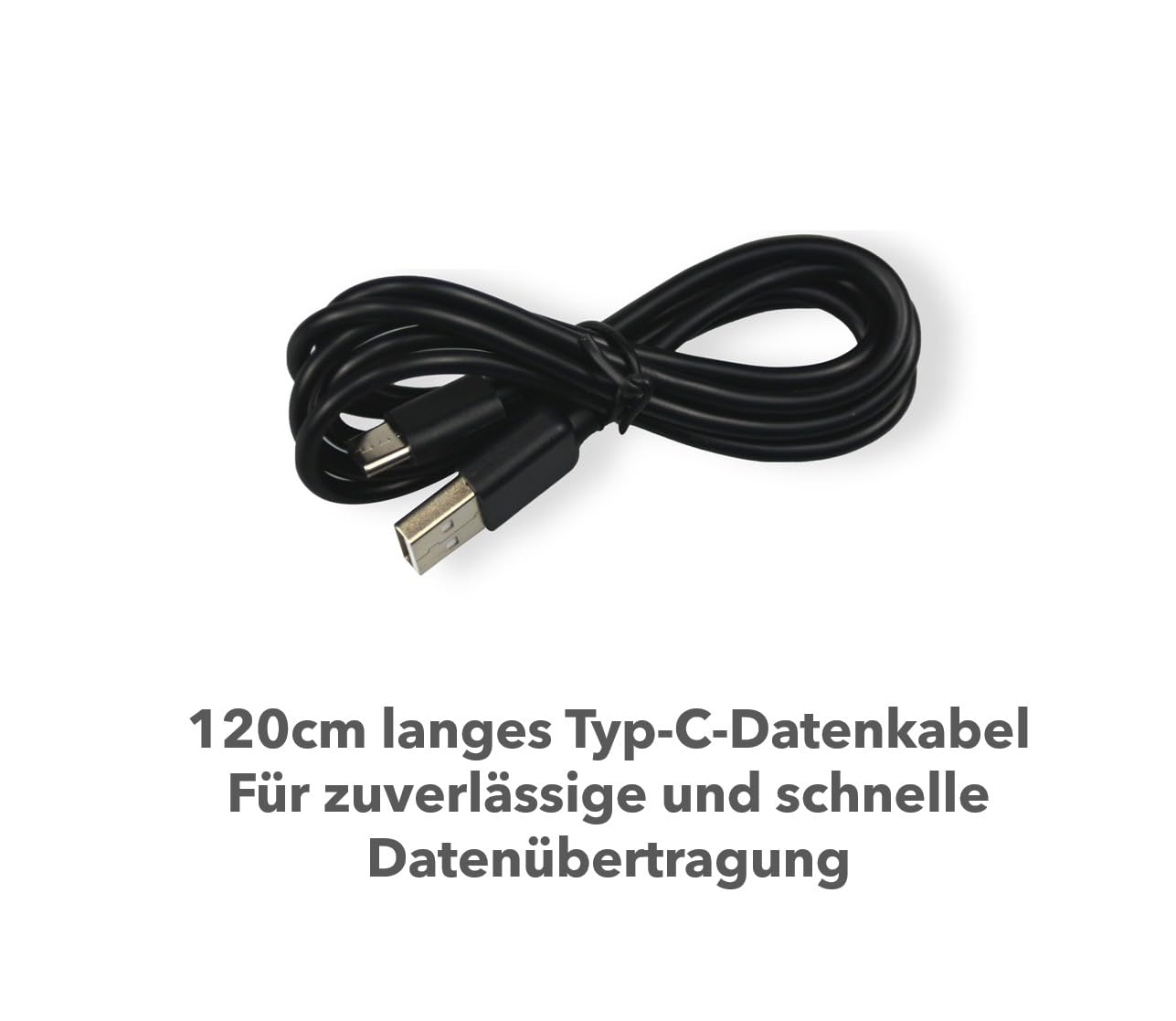 Schwarzes Type-C-Kabel für Switch 2, zur Datenübertragung.