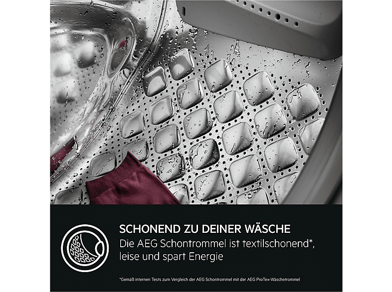 AEG LWR8D80610 8000 PowerCare Waschtrockner (11 kg / 7 kg, 1550 U/Min., freistehend, Weiß) — Foto 4 von 5