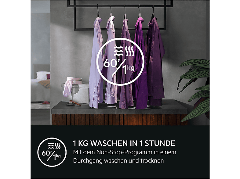 AEG LWR7E70610 7000 ProSteam Waschtrockner (11 kg / 7 kg, 1550 U/Min., freistehend, Weiß) — Foto 2 von 5