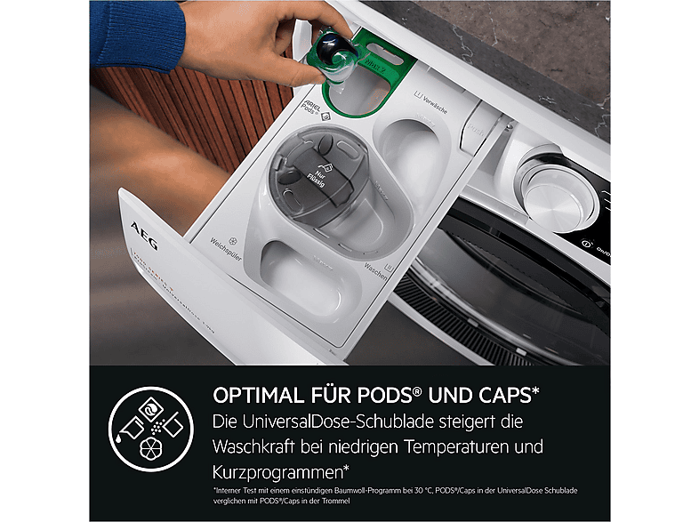 AEG LWR7E70610 7000 ProSteam Waschtrockner (11 kg / 7 kg, 1550 U/Min., freistehend, Weiß) — Foto 3 von 5